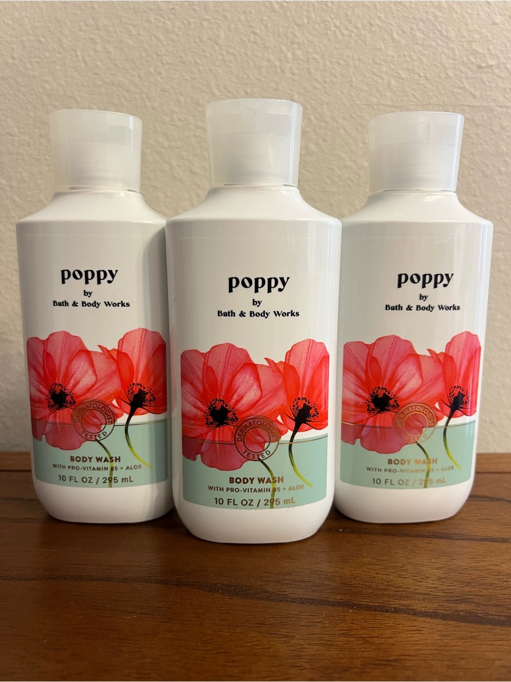 Bath & Body Works Poppy Body Wash, Set of 3, New